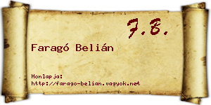 Faragó Belián névjegykártya